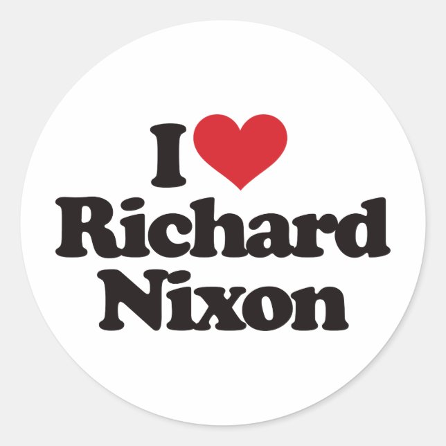 Adesivo Redondo Eu Amo Richard Nixon (Frente)
