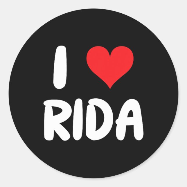 Adesivo Redondo Eu Amo Rida - Coração (Frente)
