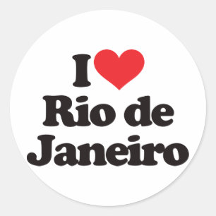 Adesivo Redondo Eu amo Rio de Janeiro