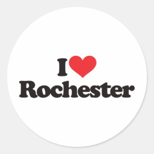Adesivo Redondo Eu amo Rochester