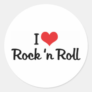 Adesivo Redondo Eu Amo Rock 'n Roll