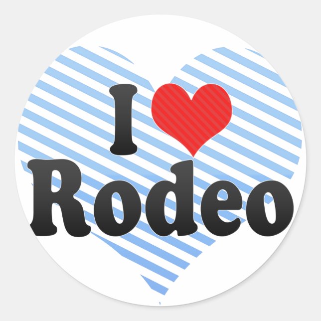 Adesivo Redondo Eu Amo Rodeo (Frente)