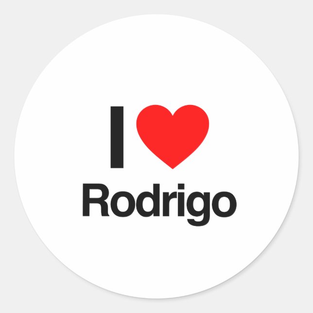 Adesivo Redondo eu amo rodrigo (Frente)