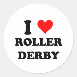 Adesivo Redondo Eu Amo Roller Derby