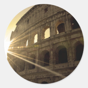 Adesivo Redondo Eu amo Roma - Colosseum