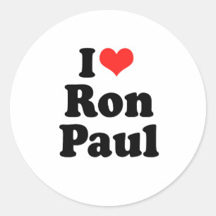 Adesivo Redondo Eu Amo Ron Paul
