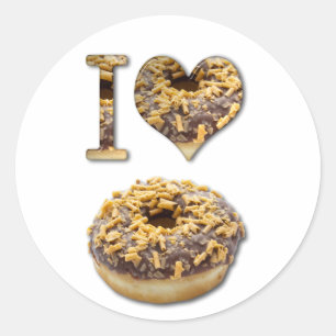 Adesivo Redondo Eu amo Rosquinhas