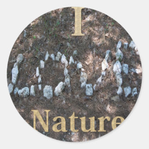 Adesivo Redondo Eu Amo Roupas e Presentes da Natureza