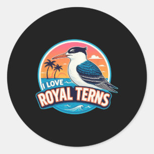 Adesivo Redondo Eu amo Royal Terns Bird Watcher Sarasota Bradenton