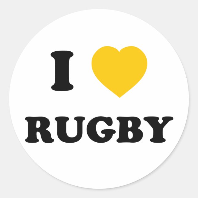 Adesivo Redondo Eu Amo Rugby (Frente)