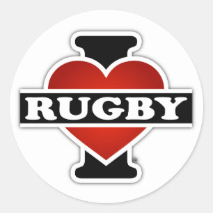 Adesivo Redondo Eu Amo Rugby