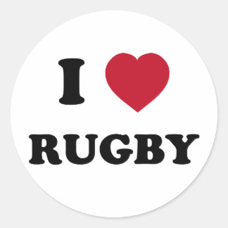 Adesivo Redondo Eu Amo Rugby