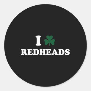 Adesivo Redondo Eu Amo Ruivas Irlandesas Por