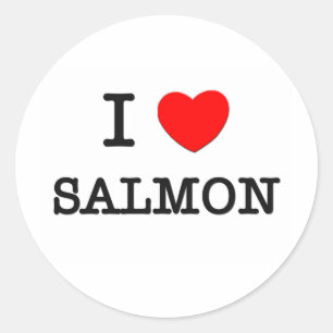 Adesivo Redondo Eu amo SALMÕES (a comida)