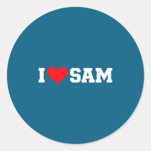 Adesivo Redondo Eu amo sam