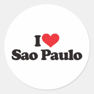 Adesivo Redondo Eu amo Sao Paulo