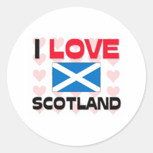Adesivo Redondo Eu amo Scotland