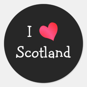 Adesivo Redondo Eu amo Scotland