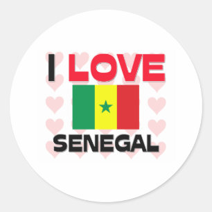 Adesivo Redondo Eu amo Senegal