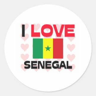 Adesivo Redondo Eu amo Senegal