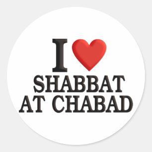 Adesivo Redondo Eu amo Shabbat em Chabad