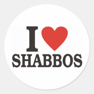 Adesivo Redondo Eu amo Shabbos