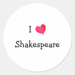 Adesivo Redondo Eu Amo Shakespeare