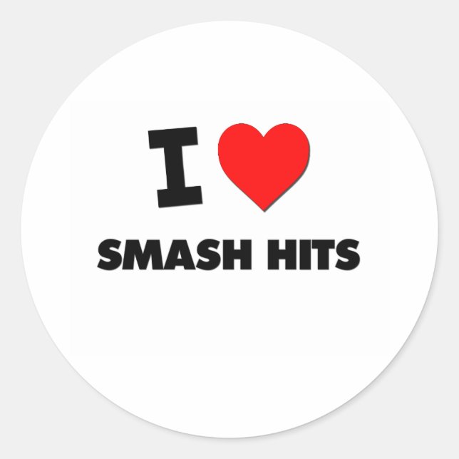 Adesivo Redondo Eu amo Smash Hits (Frente)