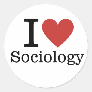 Adesivo Redondo Eu ❤️ Amo Sociologia para Estudantes/Faculdade