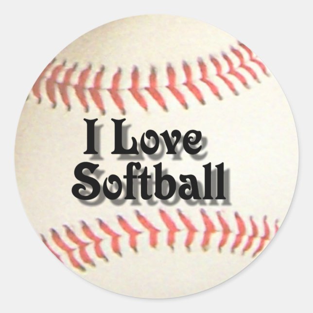 ADESIVO REDONDO EU AMO SOFTBALL STICKER (Frente)
