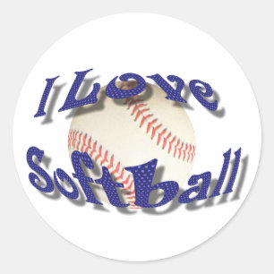 ADESIVO REDONDO EU AMO SOFTBALL-STICKER