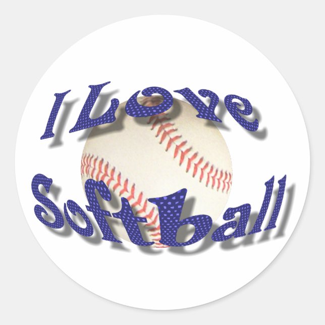 ADESIVO REDONDO EU AMO SOFTBALL STICKER (Frente)
