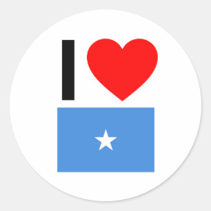 Adesivo Redondo eu amo somalia