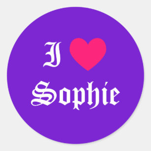 Adesivo Redondo Eu Amo Sophie