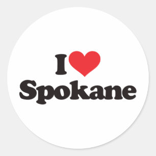 Adesivo Redondo Eu amo Spokane