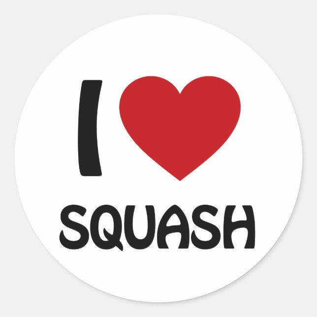 Adesivo Redondo Eu amo Squash (Frente)