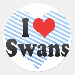 Adesivo Redondo Eu Amo Swans
