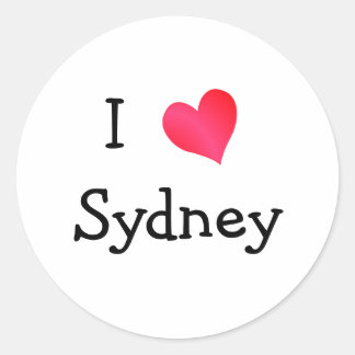 Adesivo Redondo Eu Amo Sydney