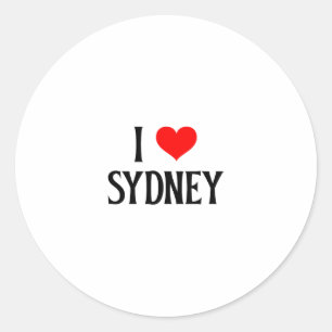 Adesivo Redondo Eu Amo Sydney Eu Adoro Sydney Austrália Oz Viagem