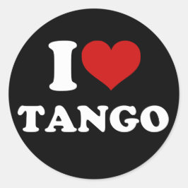 Adesivo Redondo Eu Amo Tango
