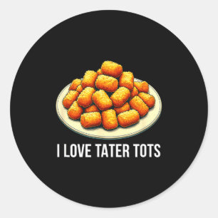 Adesivo Redondo Eu amo Tater Tots -