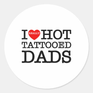 Adesivo Redondo Eu Amo Tatuagens Quentes Pais Coração Dia de os pa