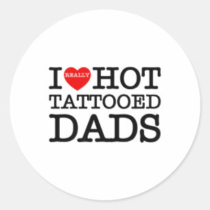 Adesivo Redondo Eu Amo Tatuagens Quentes Pais Coração Dia de os pa