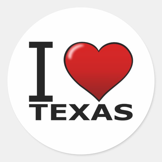 ADESIVO REDONDO EU AMO TEXAS (Frente)
