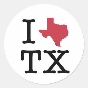 Adesivo Redondo Eu amo texas