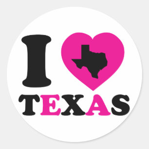 Adesivo Redondo Eu amo Texas