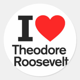 Adesivo Redondo Eu Amo Theodore Roosevelt