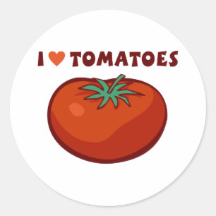 Adesivo Redondo Eu Amo Tomates