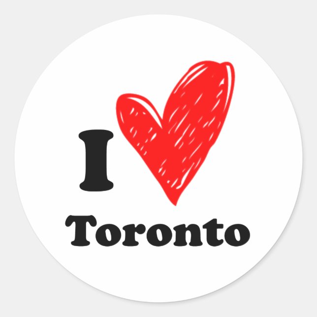 Adesivo Redondo Eu amo Toronto (Frente)