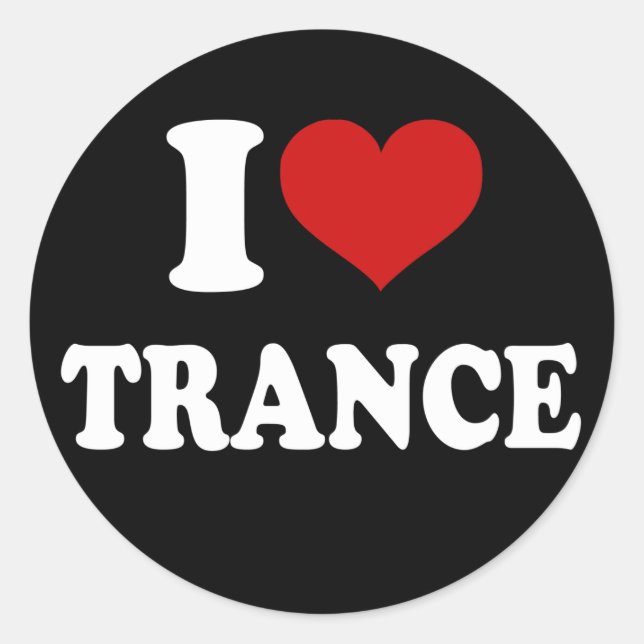 Adesivo Redondo Eu Amo Trance (Frente)